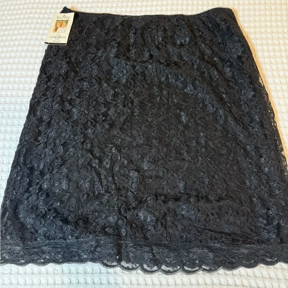 Vintage new old stock Kathy Ireland black lace skirt size X